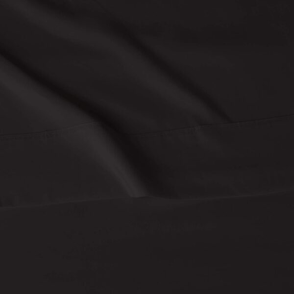 Amazon Basics Lightweight Microfiber 4-Piece Bed Sheet Set, Queen, Black - Image 5