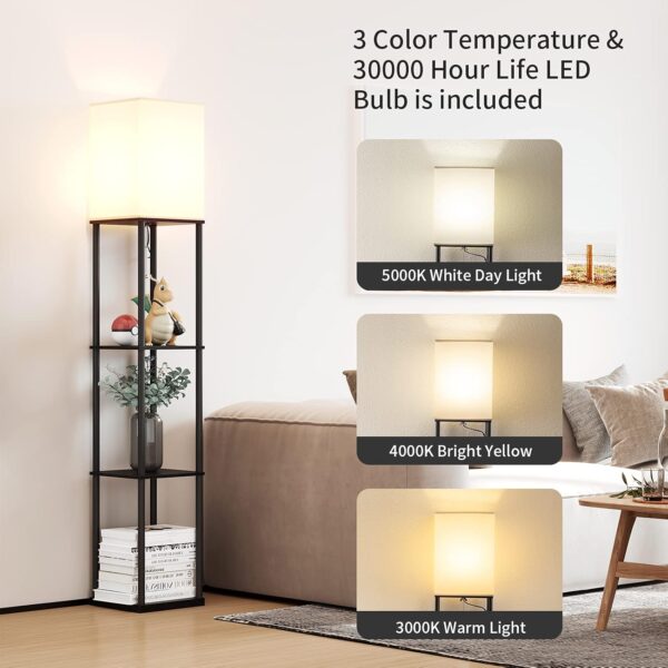 : SUNMORY Floor Lamp with Shelves - Image 7