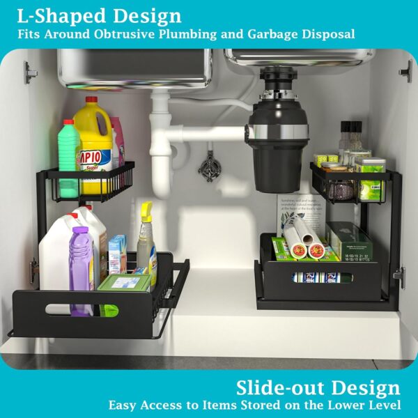 REALINN Pull-Out Under Sink Storage (2 Pack) - Image 2