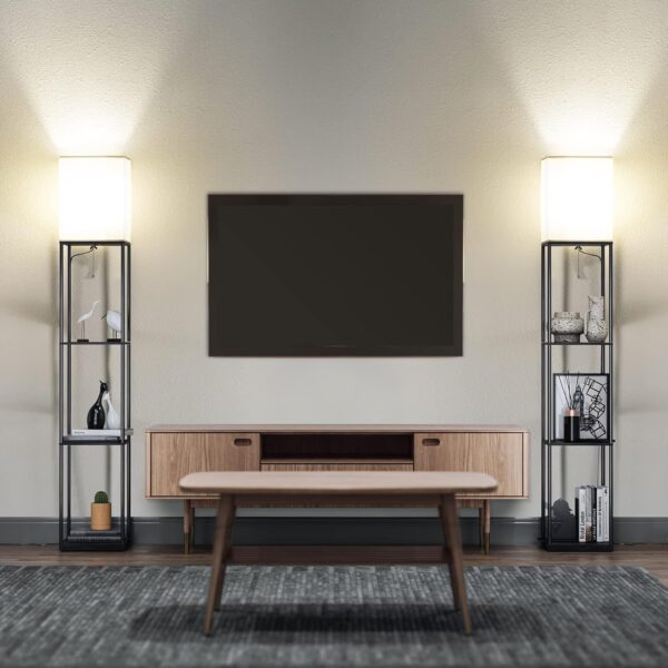 : SUNMORY Floor Lamp with Shelves - Image 3