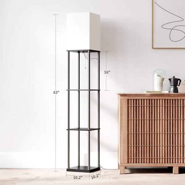 : SUNMORY Floor Lamp with Shelves - Image 4