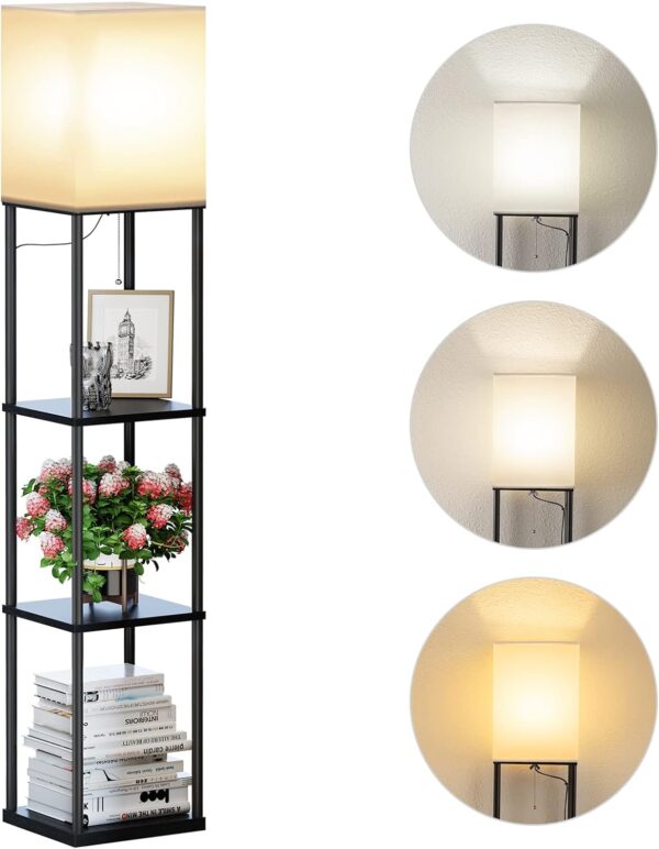 : SUNMORY Floor Lamp with Shelves