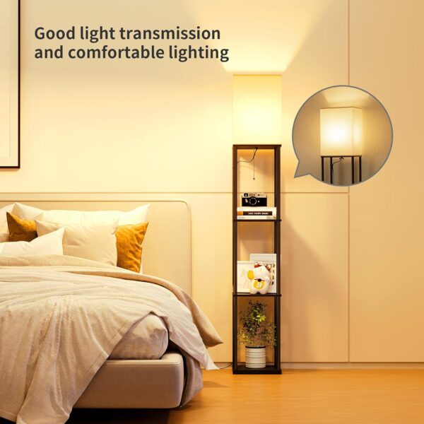: SUNMORY Floor Lamp with Shelves - Image 2