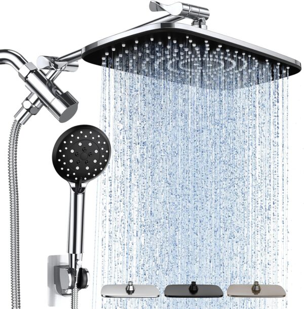 Veken High Pressure Rain Shower Head Combo with Extension Arm