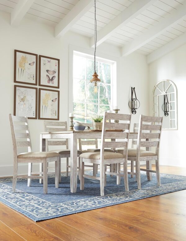 Skempton Cottage Dining Table Set with 6 Upholstered Chairs - Image 7