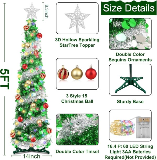 5 Ft Pop Up Christmas Tree - Image 2