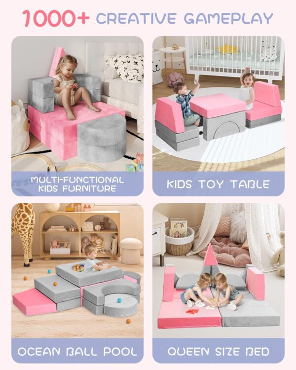 15pcs Modular Kids Play Couch toddler Sofa and fort kit - Image 4