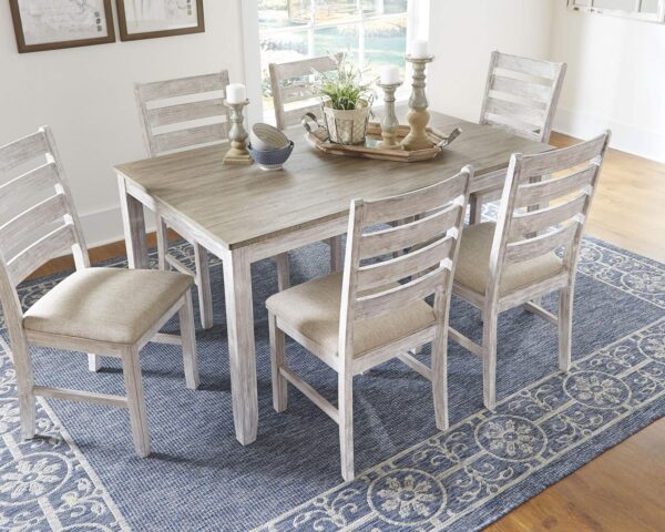 Skempton Cottage Dining Table Set with 6 Upholstered Chairs - Image 8