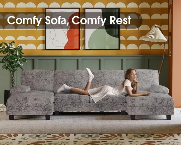 4 Seat Sofa Set with Double Chaise for Apartment - Image 4