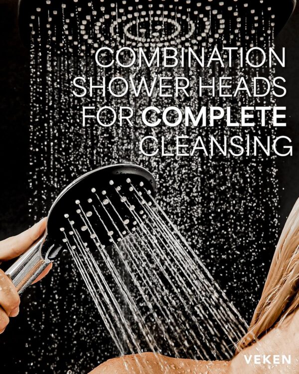 Veken High Pressure Rain Shower Head Combo with Extension Arm - Image 5
