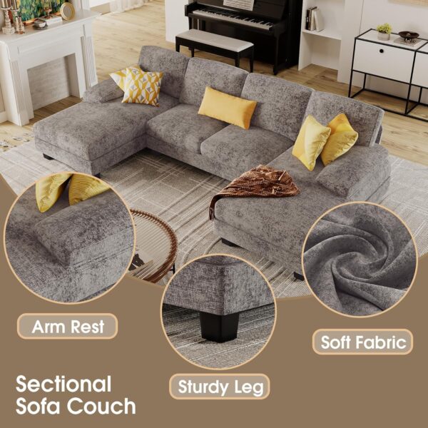 4 Seat Sofa Set with Double Chaise for Apartment - Image 3