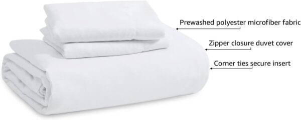 Bedsure White Duvet Cover Queen Size - Soft Prewashed Queen Duvet Cover Set, 3 Pieces - Image 2