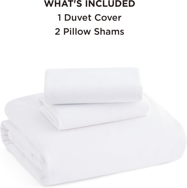 Bedsure Cotton Duvet Cover Full - Bright White Minimalist Duvet Cover for All Seasons - Image 2