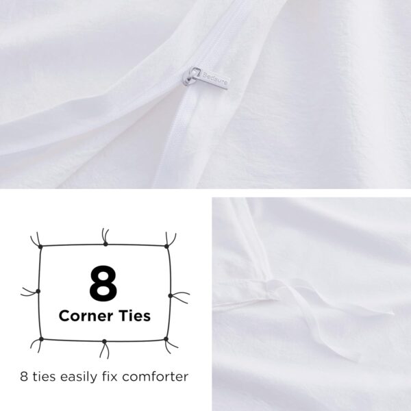 Bedsure Cotton Duvet Cover Full - Bright White Minimalist Duvet Cover for All Seasons - Image 9