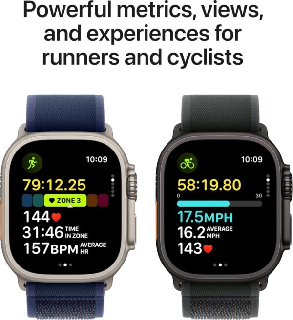 Apple Watch Ultra 2 (GPS + Cellular, 49MM) - Titanium Case with Black Ocean Band (Renewed) - Image 4