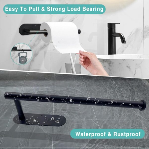 Stainless Steel Paper Towel Holder (Self-Adhesive or Drilling) - Image 7
