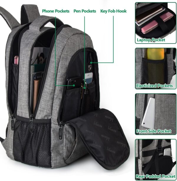 MATEIN Travel Laptop Backpack, Business Anti-Theft Slim Sturdy Backpack with USB Charging Port - Image 4