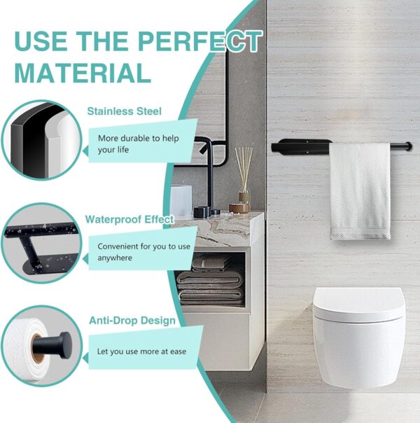 Stainless Steel Paper Towel Holder (Self-Adhesive or Drilling) - Image 3