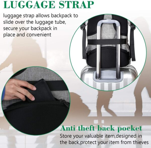MATEIN Travel Laptop Backpack, Business Anti-Theft Slim Sturdy Backpack with USB Charging Port - Image 6