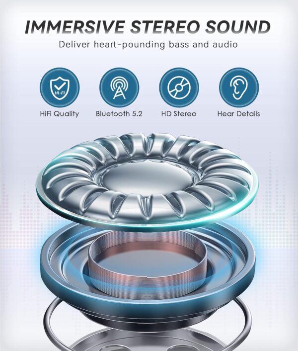 MUSICOZY Bluetooth 5.2 Sleep Headphones, Wireless Headband Headphones with HD Stereo Speakers - Image 2
