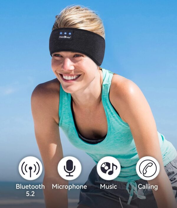 MUSICOZY Bluetooth 5.2 Sleep Headphones, Wireless Headband Headphones with HD Stereo Speakers - Image 5