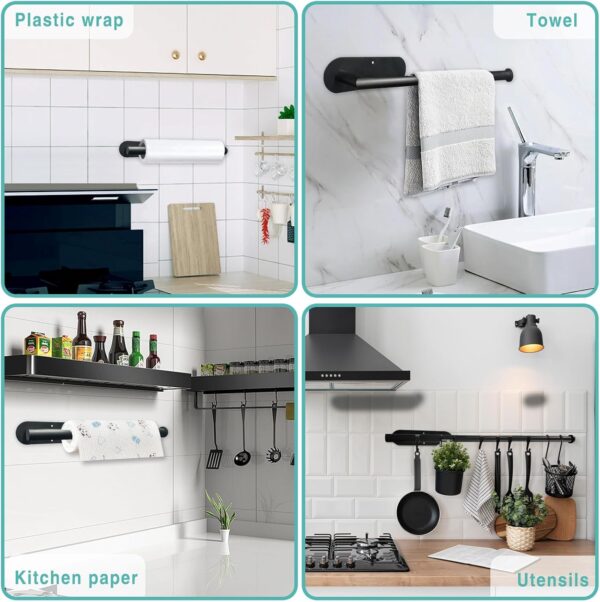 Stainless Steel Paper Towel Holder (Self-Adhesive or Drilling) - Image 6