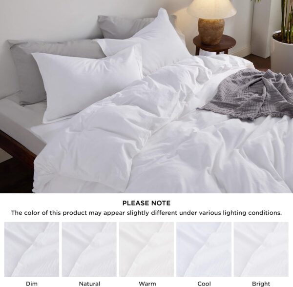 Bedsure Cotton Duvet Cover Full - Bright White Minimalist Duvet Cover for All Seasons - Image 6