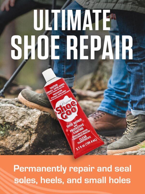 SOF SOLE Original Shoe Goo - 3.7 fl oz Tube - Clear Shoe Glue - Image 7