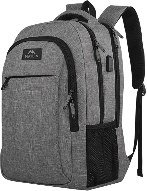 MATEIN Travel Laptop Backpack, Business Anti-Theft Slim Sturdy Backpack with USB Charging Port