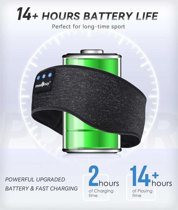 MUSICOZY Bluetooth 5.2 Sleep Headphones, Wireless Headband Headphones with HD Stereo Speakers - Image 7