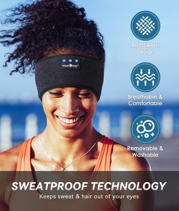 MUSICOZY Bluetooth 5.2 Sleep Headphones, Wireless Headband Headphones with HD Stereo Speakers - Image 8
