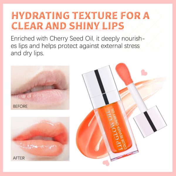Hydrating Lip Glow Oil, Plumping Lip Oil, Tinted Lip Balm Lip Care, Transparent Toot Lip Oil - Image 4