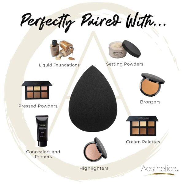 Aesthetica Cosmetics Beauty Sponge Blender - Latex Free and Vegan Makeup Sponge Blender - Image 3