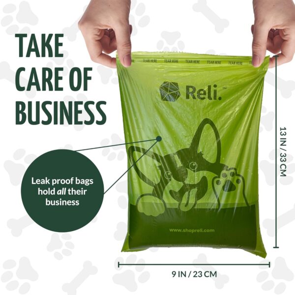 1200-ct (80 Rolls) Reli. Biodegradable Dog Poop Bags w/ Leash Clip Dispenser - Image 3