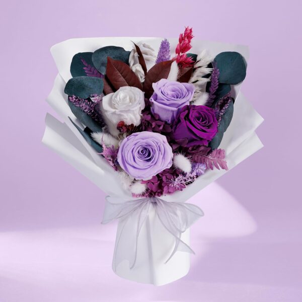 Valentines Day Flowers Gifts for Her, Preserved Flowers Bouquets, Purple Flowers - Image 4