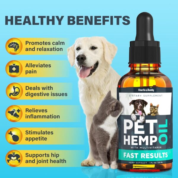 Buddy Hemp Оil for Dogs Cats - Helps Pets with Аnxiеty, Pаin, Strеss, Slееp, Аrthritis, Sеizures Rеlief - Image 4