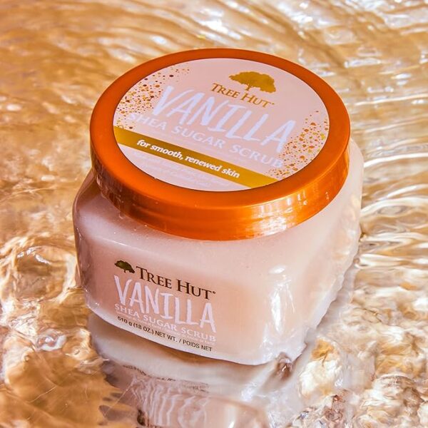 Tree Hut Vanilla Shea Sugar Exfoliating & Hydrating Body Scrub, 18 oz - Image 3
